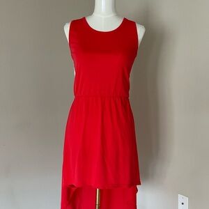 Red Sleeveless High-Low Dress